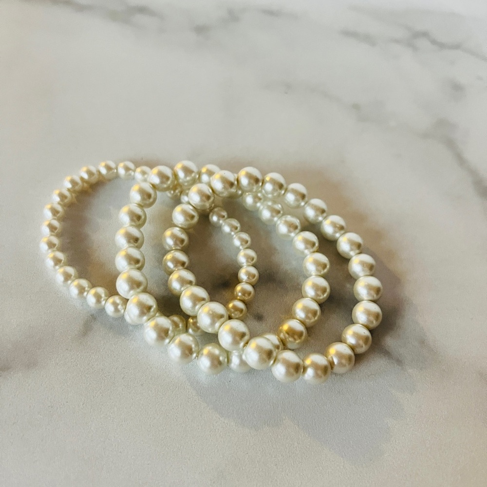 Elegant Pearl Bracelet Stack